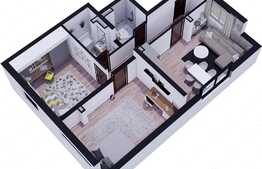 Apartament 3 camere, 62.97 mp, semifinisat, zona strazii Buna Ziua!