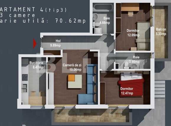 Apartament de vânzare 3 camere Baciu - 41183AV | BLITZ Cluj-Napoca | Poza1