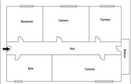 Vanzare 3 camere, 72 mp utili, izolat interior zona strazii Buzau