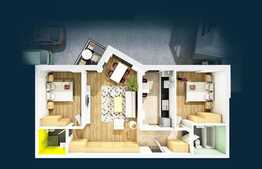 Apartament 3 camere, 78.57 mp, semifinisat, zona Centrala