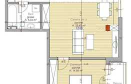 Apartament 2 camere, 58.85 mp, semifinisat, zona strazii Traian Vuia