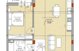 De vanzare apartament 2 camere, 54.98 mp, zona strazii Traian Vuia