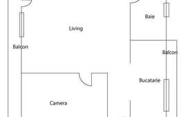 2 camere de vanzare, 50 mp utili + loc de parcare,  semifinisat