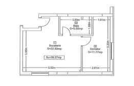 Apartament 1 camera, 39.27 mp, semifinisat, zona Vivo