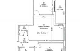 3 camere, 66 mp, terasa de 8 mp! Zona Vivo!