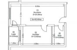 Garsoniera de 42.40 mp, semifinisata, zona Vivo!