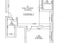 Apartament spatios, 2 camere, 63.43 mp, zona Vivo!