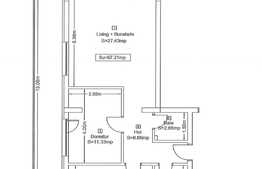 3 camere, 62.21 mp, terasa de 33 mp, zona Vivo