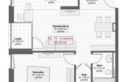 Apartament 2 camere, 59.30 mp, semifinisat, zona Centrala a orasului!