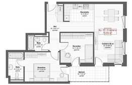 Apartament 3 camere, 73.53 mp, semifinisat, zona Centrala a orasului!