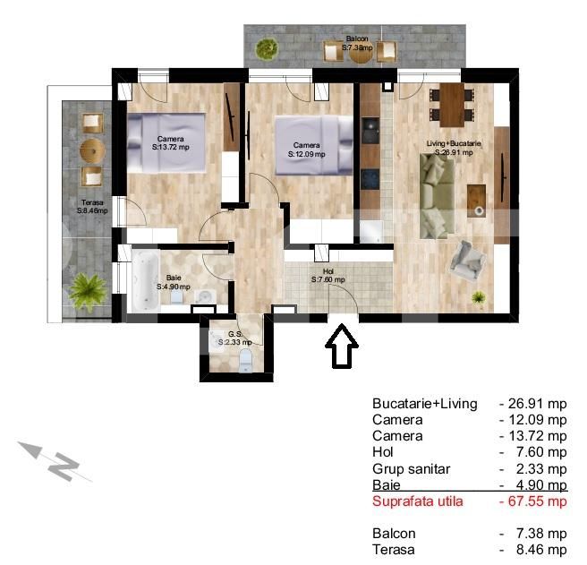 Apartament de vânzare 3 camere Central - 47129AV | BLITZ Cluj-Napoca | Poza1