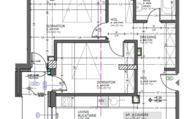Apartament 3 camere, 74.85 mp, semifinisat, zona Kaufland