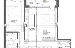 Apartament 2 camere, etaj intermediar, semifinisat, zona Kaufland