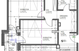 De vanzare apartament 3 camere, semifinisat, zona Kaufland
