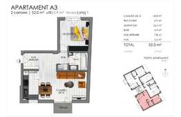 2 camere, 53 mp, etaj intermediar, zona Semicentrala