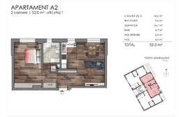 Apartament 2 camere, semifinisat, etaj intermediar, zona Semicentrala