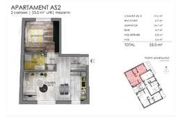 Apartament 2 camere, 53 mp, semifinisat, zona Semicentrala