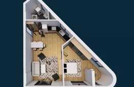 2 camere, 57.32 mp, semifinisat, imobil NOU!