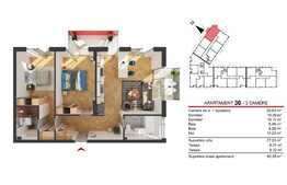 Apartament 3 camere, 77.03 mp, semifinisat, zona strazii Fabricii!