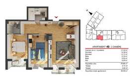 Apartament 3 camere, 75.68 mp, semifinisat, zona strazii Fabricii!