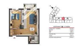 Apartament 2 camere, 56.74 mp, semifinisat, zona strazii Fabricii!