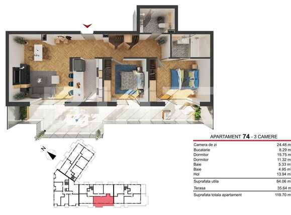 Apartament de vânzare 3 camere Marasti - 48016AV | BLITZ Cluj-Napoca | Poza1