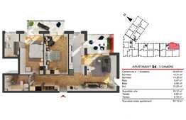 Apartament 3 camere, 78.12 mp, semifinisat, zona strazii Fabricii!