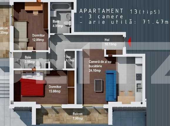 Apartament de vânzare 3 camere Baciu - 48398AV | BLITZ Cluj-Napoca | Poza1