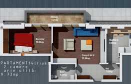 Apartament 2 camere, 60 mp, boxa, CF, zona Regal