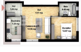 Apartament cu 2 camere, semifinisat, incalzire in pardoseala. Zona Subcetate 