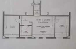 Apartament cu 3 camere, 66 mp, semifinisat, zona Eroilor