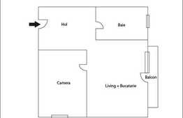 De vanzare 2 camere, 41 mp , semifinisat