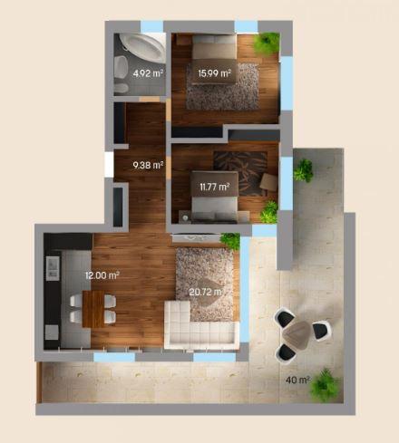 Apartament de vânzare 3 camere Manastur - 49281AV | BLITZ Cluj-Napoca | Poza1