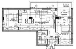 Apartament de 3 camere, 68.9 mp, semifinisat, zona strazii Oasului