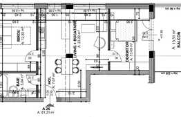 Apartament de 3 camere, semifinisat, etaj retras, zona strazii Oasului
