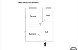 Apartament la demisol inalt cu 1 camera, 41 mp utili