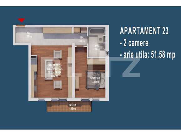 Apartament de vânzare 2 camere Floreşti - 49963AV | BLITZ Cluj-Napoca | Poza1