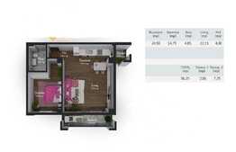 Apartament 2 camere, 57 mp, 2 terase, etaj intermediar, zona OMV Calea Turzii