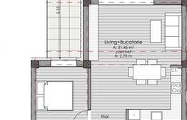 2 camere, 53.42 mp, semifinisat, terasa, zona strazii Calea Borhanci