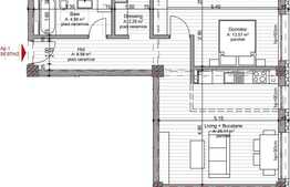 De vanzare 2 camere, 54.97 mp, semifinisat, cu gradina, zona strazii Calea Borhanci