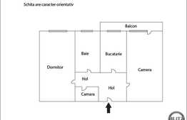 Vanzare 2 camere, 58.35 mp, zona Florilor, etaj intermediar! Decomandat!