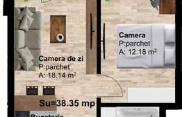 Apartament 2 camere, 38.35 mp, etaj intermediar, zona Leroy Merlin!