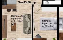 Apartament 2 camere, 43 mp utili, semifinisat, zona Leroy Merlin!