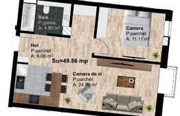 2 camere, 49.86 mp, semifinisat, zona Leroy Merlin!