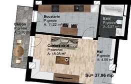 1 camera, 37.96 mp utili, zona strazii Traian Vuia!