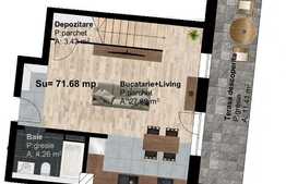 Apartament pe doua niveluri, 3 camere, 71.68 mp, zona Leroy Merlin!