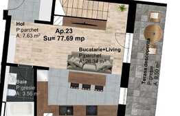 Apartament pe doua niveluri, 77.69 mp, zona strazii Traian Vuia!