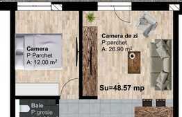 2 camere, 48.57 mp utili, semifinisat, zona strazii Traian Vuia!