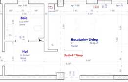 Apartament 2 camere, semifinisat, 62 mp, terasa de 17 mp!