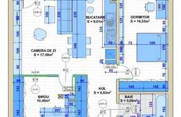 Apartament semifinisat, 3 camere, 72mp, in Apahida!